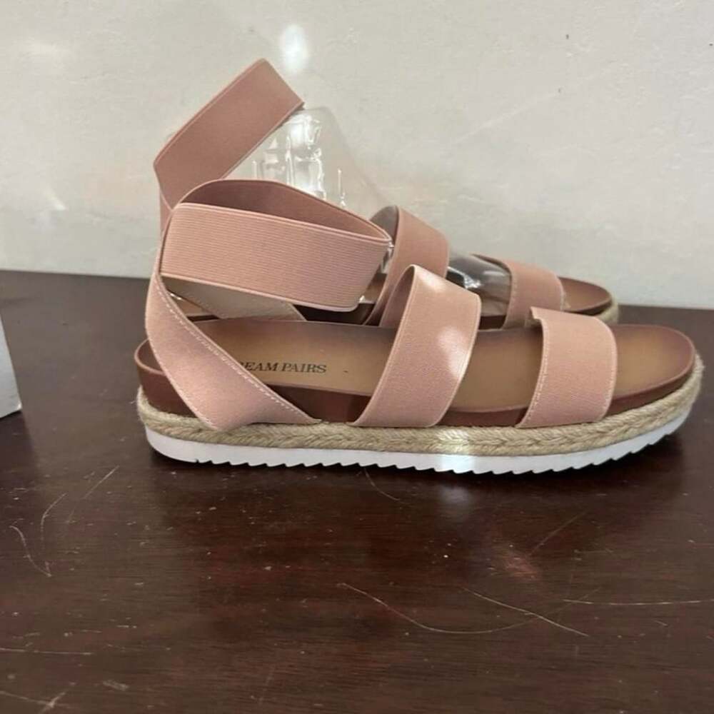 Dream Pairs Jimmie Sandals US 8.5 Blush Wedge Shoes